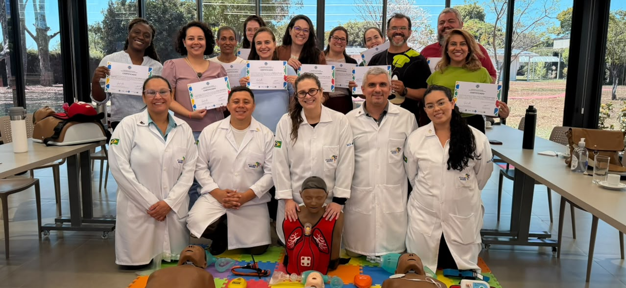 6ª Turma do Curso de Suporte Básico à Vida em Emergências (SBVE) na sede da OPAS em Brasília