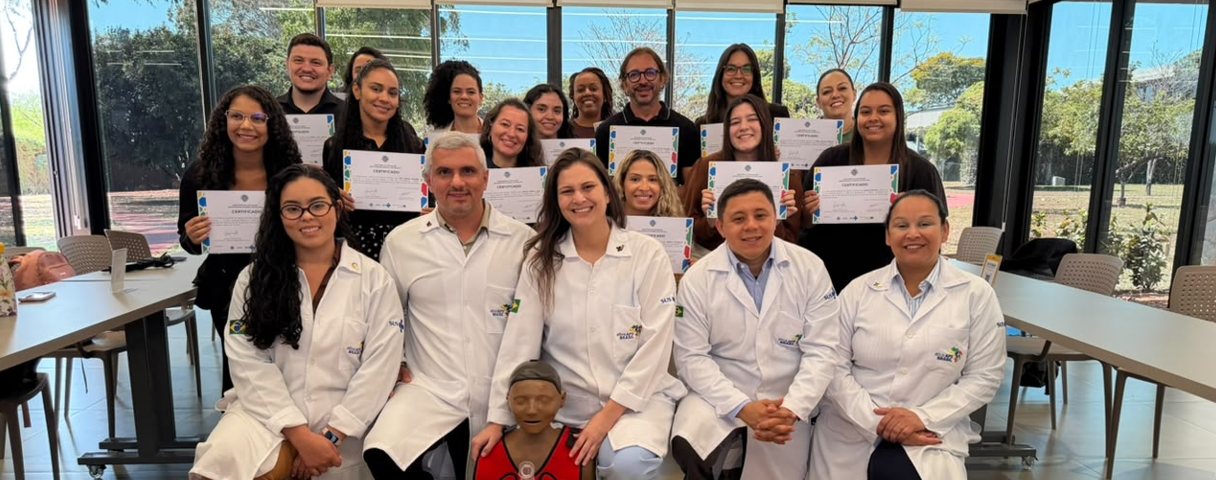 8ª Turma do Curso de Suporte Básico à Vida em Emergências (SBVE) na sede da OPAS em Brasília